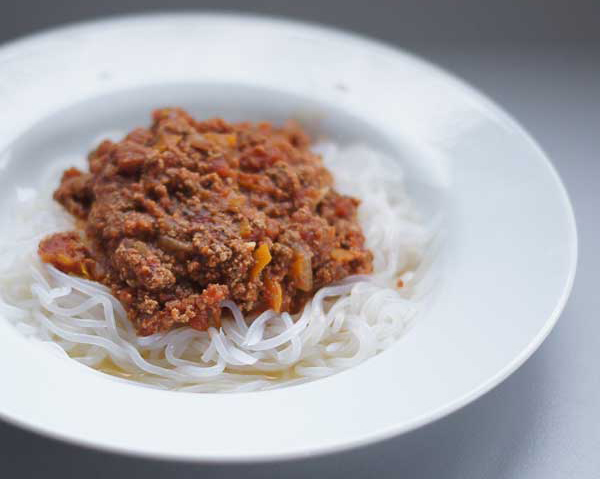 Spaghetti de Konjac à la bolognaise